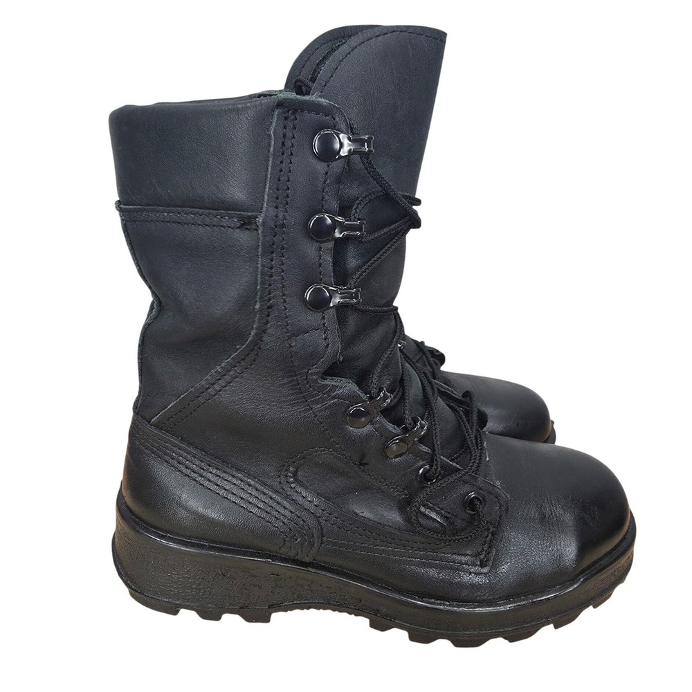Interceptor Tactical Combat Boots Womens 5.5 Extra Wide Black Leather Steel Toe